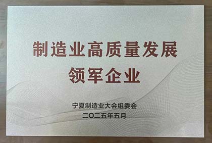 和寧公司榮獲“制造業(yè)高質量發(fā)展領軍企業(yè)”榮譽